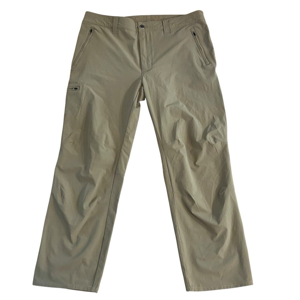 Patagonia Rock Guide Pant Hiking Nylon Stretch Khaki Tan 36x28 Zipper Pockets